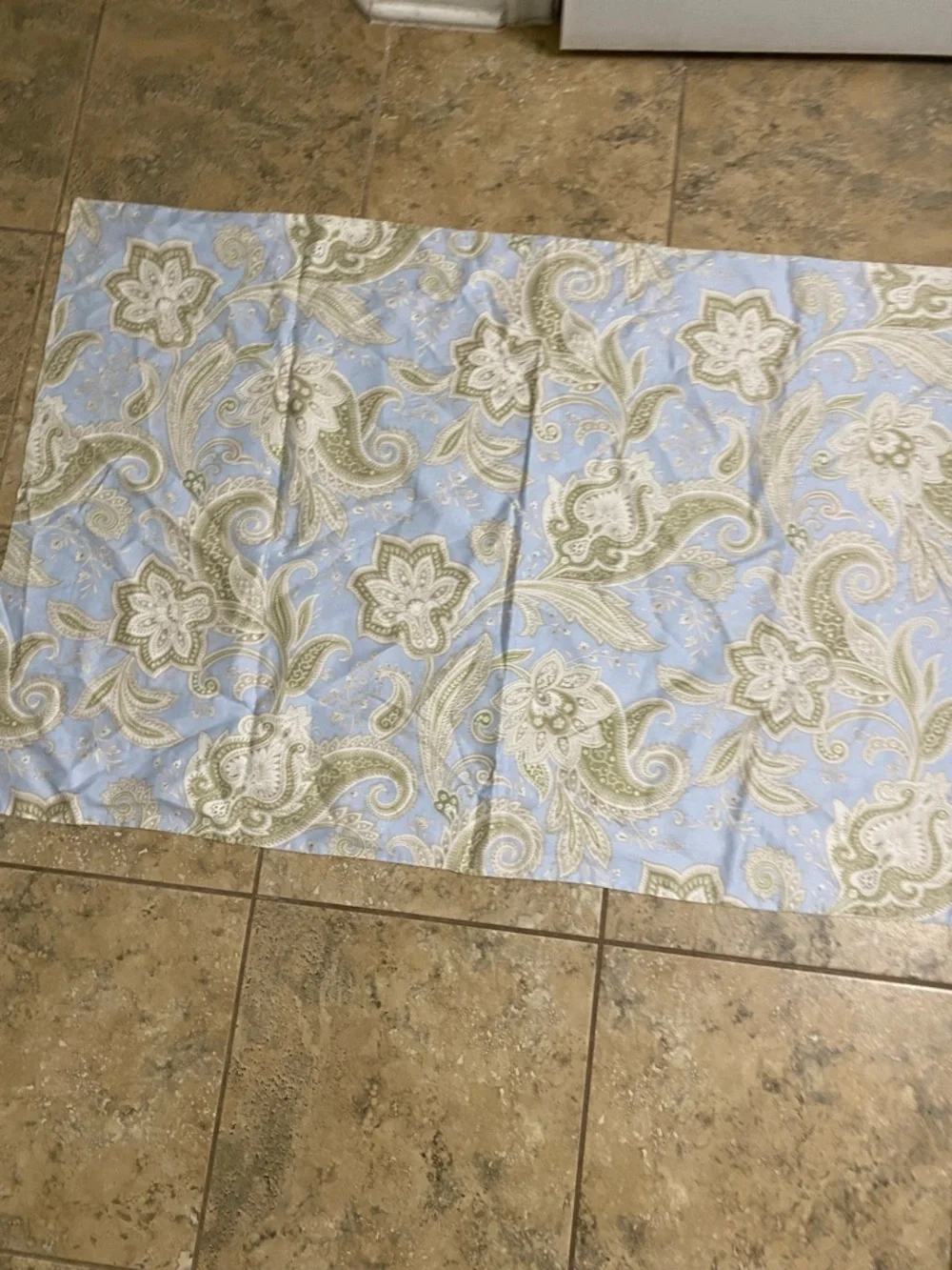 Earl & Wilson Pakistan Made Light Blue  Paisley Floral 1 King Size Pillow Sham
